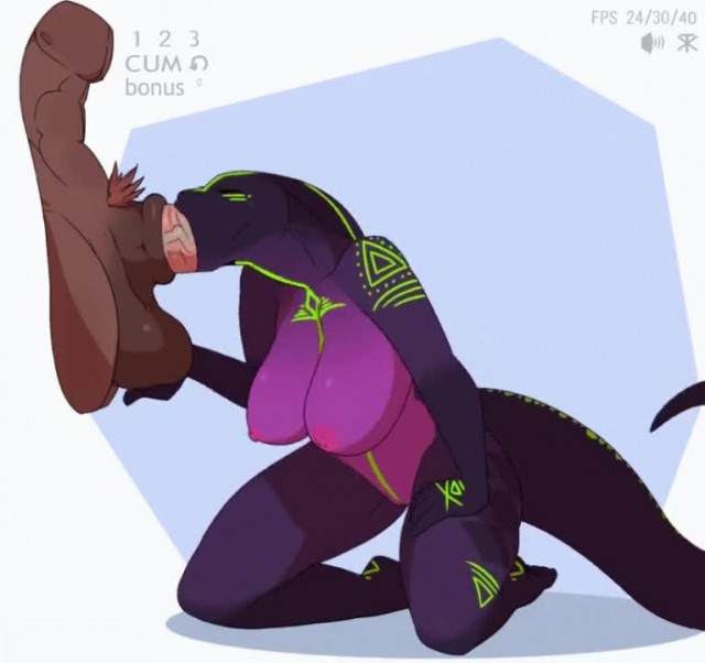 Snakegirl Sucks a Huge Horse Cock - Animation