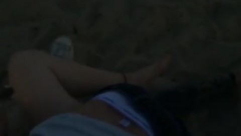 Passionate Young Couple Caught Fucking at the Beach after Party