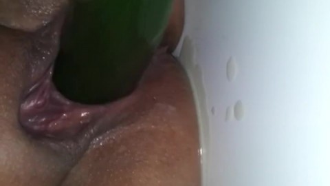 Vegetable Creamy Squirting Pussy Amateur BBW Babe