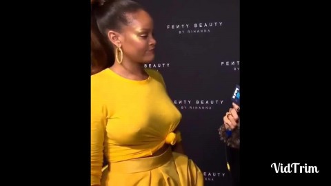 BRALESS Rihanna Hard Nipples Pierced Nipples Bouncing Tits in Public