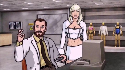 BLONDE SPY BLOWJOB - Archer Cartoon Porn, Blowjob under Table, Giving Head under Table Desk Oralsex
