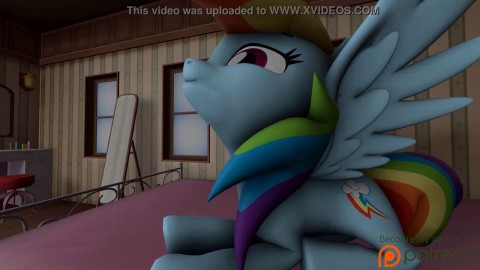 Fluttershy is Shrunk and Anal Vored by Giantess Twilight Sparkle and Rainbow Dash 3d SFM Animation