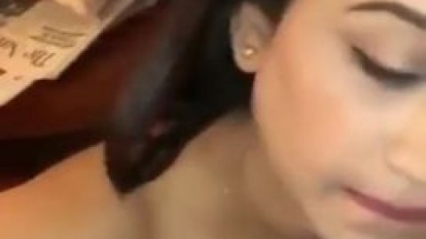 Beautiful Indian girlfriend blowjob and cum in mouth in Hindi audio