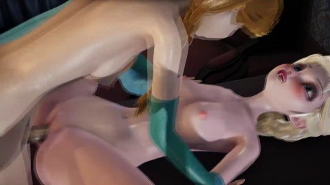Frozen - Elsa gets fucked by Futa Anna - 3D Porn