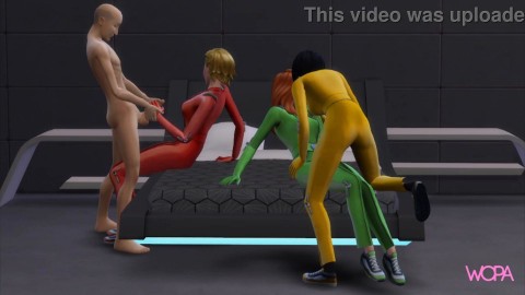 [TRAILER] Totally Spies having sex with Jerry - 3 women and an old man porn