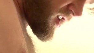 bearded gay cum kissing