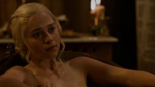 Stunning Emilia Clarke nude in the bath Game Of Thrones