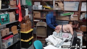 Naughty teen shoplifter lua gets fucked in the back room