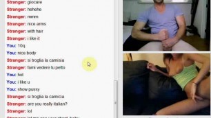 omegle girl communicates with a guy and shows her charms
