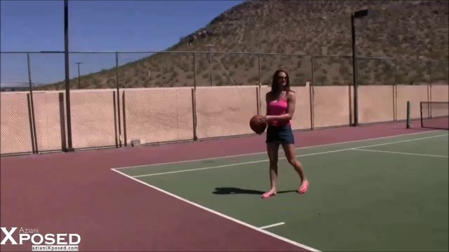 Sexy Brunette hottie being exposed in public for strangers