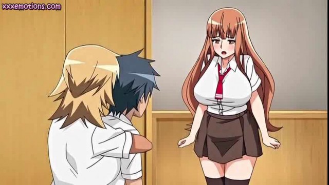 Big meloned anime babe licking fat cock