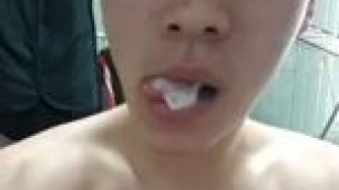 Korean boy eating own cum Pornhub com