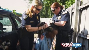 Lonely alley gets action from officers riding criminals hard cock