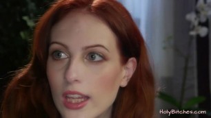 Tied Redhead Gets Strapon Fucked in the Ass