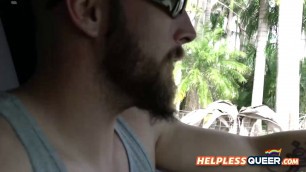 Horny white driver makes Logan take his big cock deep and hard