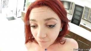 Tattooed redhead teen gets anal fucked