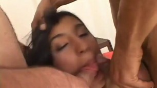 Double blowjob by gorgeous shemale