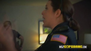 Busty cops love so much to ride a huge fat Arabian cock