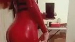 red catsuit