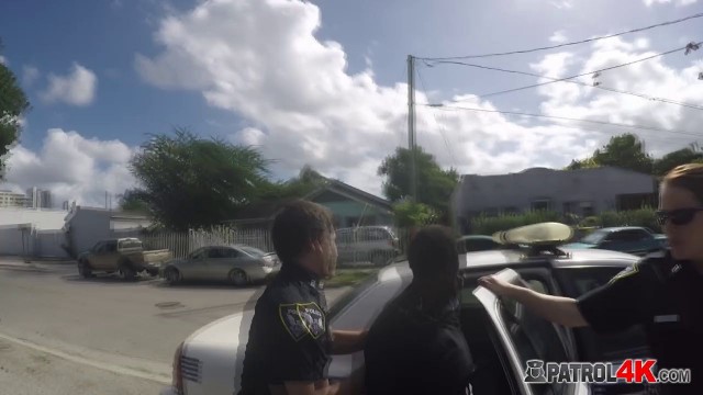 Hot threesome with a big black cock from a pimp that two horny just arrested and wanted to fuck.