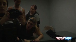 Are you ready for a hardcore threesome in the interrogation room!?