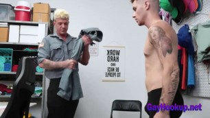 Young punk gets plowed by security guard