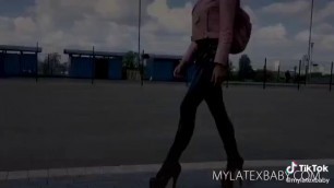 mylatexbaby(@mylatexbaby) on TikTok #leatherpants #latex #highheels