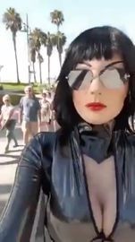 Walking on Venice Beach With Latex