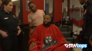 Barbershop bang! Big tits and white butts are getting fucked by BBC criminal!