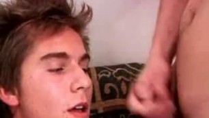 Hot Guy Explodes And Tastes Mate Forced To Suck Cock