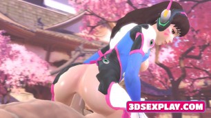 Anime DVa with Big Natural Titties from Overwatch Wants Anal