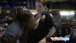 Big ass brunette MILF is getting her cunt pounded by a BBC criminal.