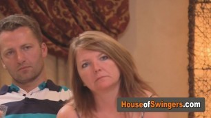 Kinky games and more intimate sex moments between swapped swinger couples.