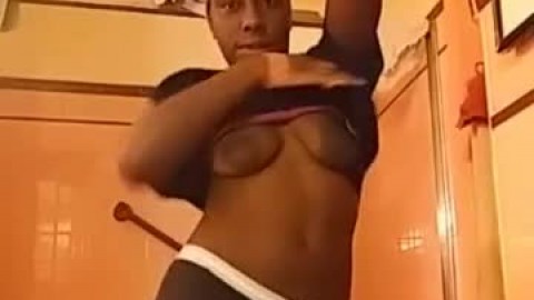 Chocolate African Chick is Back!! Teasing me with her Hairy Pussy