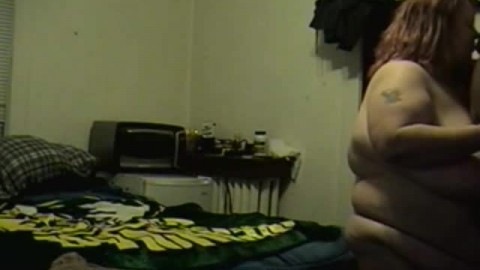 Sexy Cheating SSBBW with Huge Saggy Tits getting Ready to such BBC