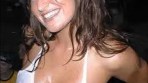 Hot Wet Bikini Girl with Big Breasts & Large Nipples (What's her Real Name?