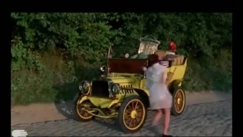 ENF Girl Stripped Nude by Vintage Car