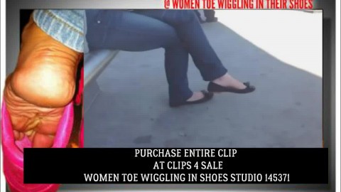 CLIPS4Sale Preview CANDID SEXY TOE WIGGLING AT BUS STOP Pt 1