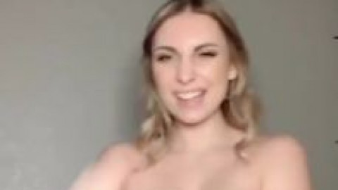 Dirty Blonde Dances on Tik Tok with Big Tits out