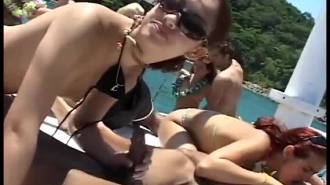 Crazy Anal Orgy on a Boat with Tons of Hot Amateur Brazilian Babes