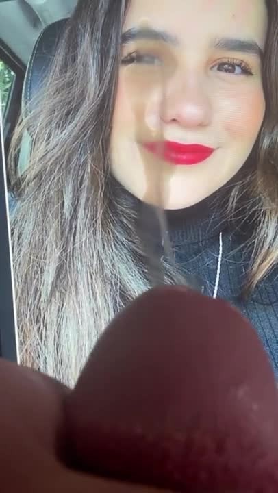 Heavenly Cumtribute - Bright Red Lipstick and Cum in her Eye