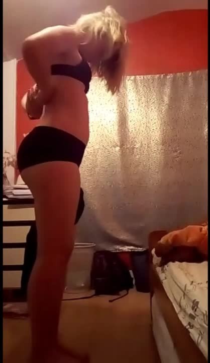 Hidden Cam 18yo Blonde Teen Girl Undresses, Big Butt and Perky Nipples