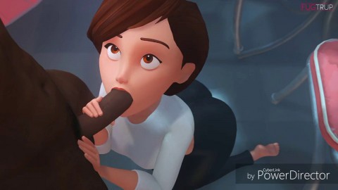 Helen Parr Sucking Frozone's Large Cock | the Incredibles Porn Parody