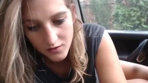 Masturbating Smooth Pussy in Car on Webcam Show