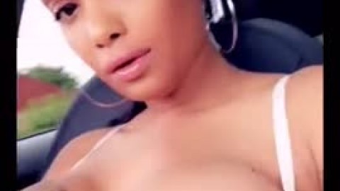 Flashing Beautiful Tits in Car