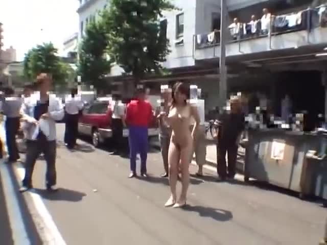 Japanese Woman Strips Naked on Street Full of Men - Shy ENF CMNF