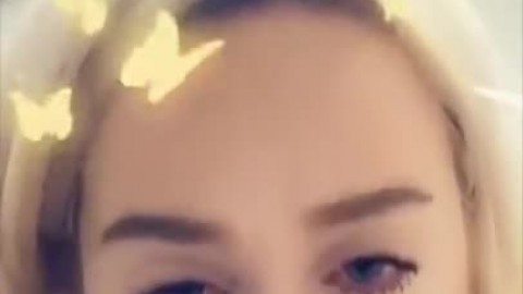 Dildo Sloppy Deepthroat and Gagging with a Cute Snapchat Filter!
