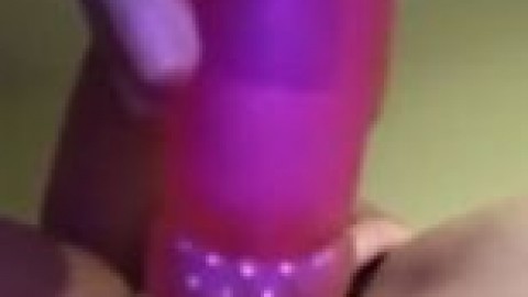 Girl Cumming Closeup with Rabbit Vibrator, Contractions @ 2:25 and 6:03