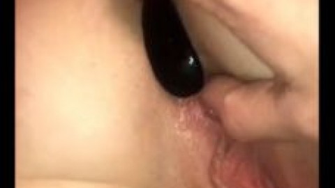 Teen Slut Cums with Anal Beads, Butt Plug, Vibrator on Snapchat Story, Shows Wet Pussy and Sexy Feet