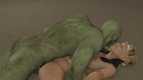 3D Monster Porn Belly Dancer and Goblin